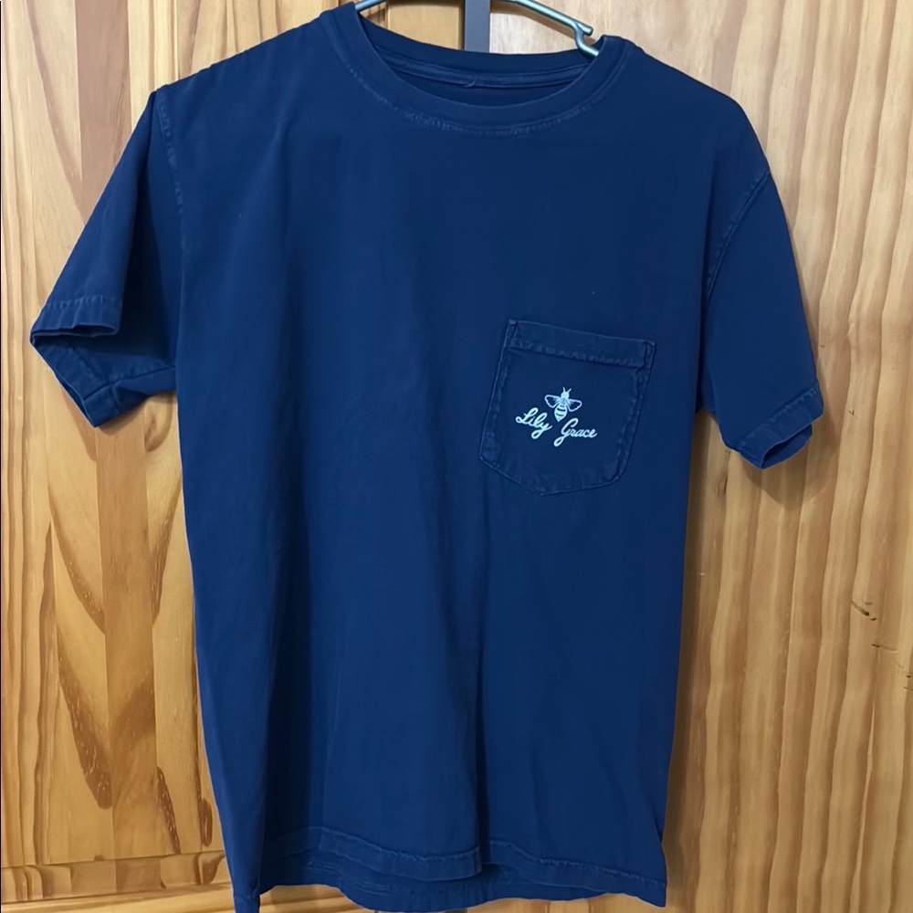 LILY GRACE ELEPHANT ART TEE-SHIRT WOMEN S BLUE 100% PRESHRUNK RINGSPUN COTTON